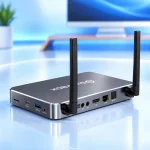 Angled rear view of SuperBox S7 Ultra showing connectivity ports
