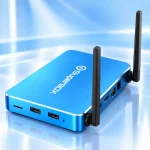 Angled view of SuperBox S6 Max with connectivity ports