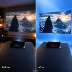 Before and after image quality comparison with SuperBox P7 Pro Projector