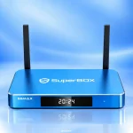 Front view of SuperBox S6 Max with dual antennas