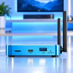 Side view of SuperBox S8 Max with USB and Restore ports