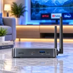 Side view of SuperBox S8 Ultra with USB and connectivity ports
