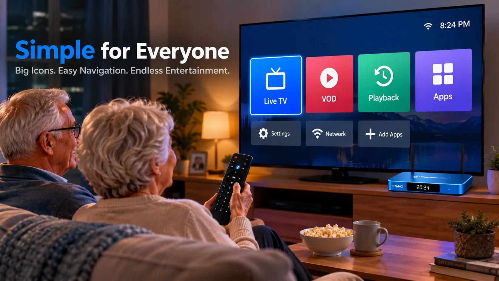 SuperBox S6 Max dark-mode user interface SuperBox S6 Max dark-mode user interface