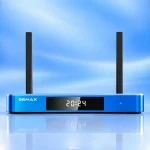 SuperBox S6 Max front panel with digital clock display
