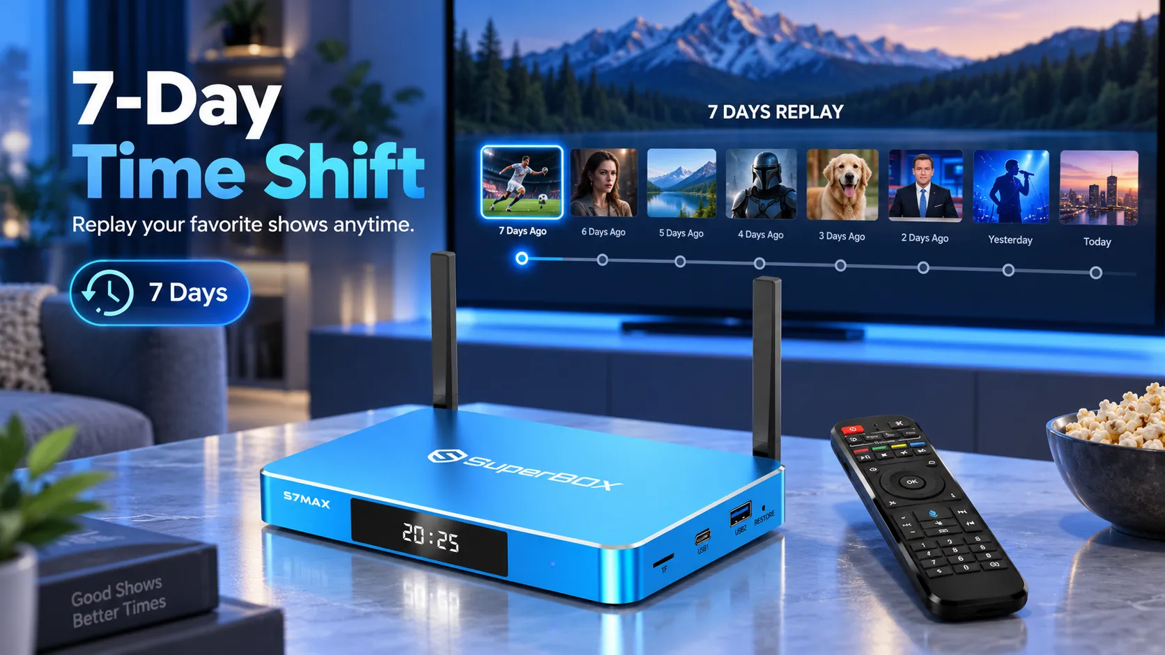 SuperBox S7 Max 7-Day Time Shift and catch-up playback SuperBox S7 Max 7-Day Time Shift and catch-up playback