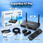 SuperBox S7 Pro package with retail box and included accessories