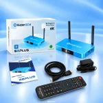 SuperBox S8 Plus package with retail box and included accessories