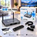 SuperBox S8 Ultra overview with product box and accessories