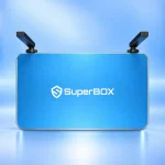 Top view of SuperBox S7 Max with SuperBox logo