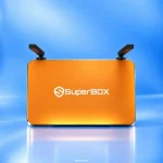 Top view of SuperBox S7 Prime with SuperBox logo