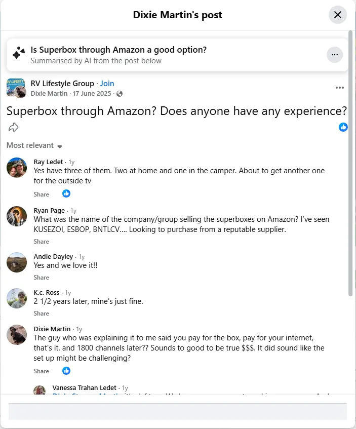 Real user experiences from Reddit Facebook and tech reviewers buying SuperBox at Amazon Real user experiences from Reddit Facebook and tech reviewers buying SuperBox at Amazon