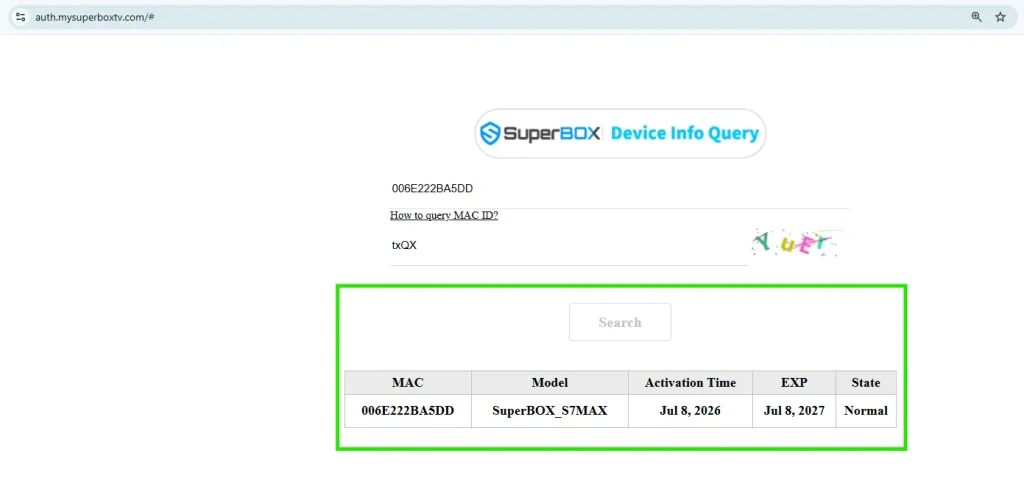 Step 3. Interpret query results and warranty activation status