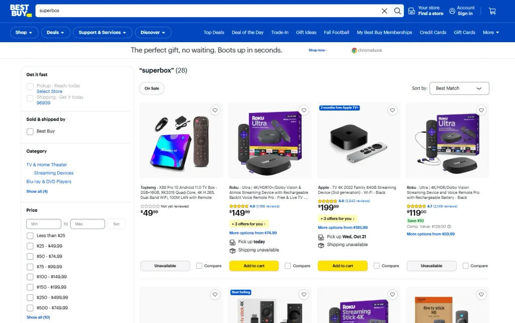 Why Best Buy electronics retailers do not stock SuperBox Why Best Buy electronics retailers do not stock SuperBox